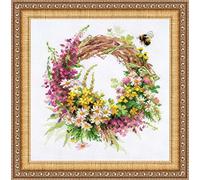 Riolis - Kit de Punto de Cruz, diseño de Corona de Flores