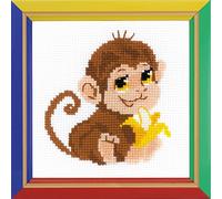 Riolis Kit de Punto de Cruz, diseño de Mono 15,2 x 15,2 cm 10 Unidades