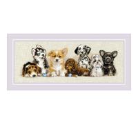 Riolis kit de punto de cruz "Puppies", 40x15cm