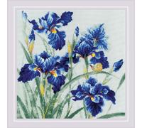 Riolis Counted Cross Stitch Kit 11.75"X11.75"-Blue Irises (14 Count)