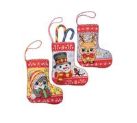 RIOLIS - Medias de Navidad 2239AC, kits de punto de cruz de Navidad de 4¼ x 6, kits de punto de cruz para principiantes y avanzados, kits de punto de cruz para adultos, kits de costura contada, kit de