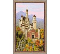 Riolis Schloss Neuschwanstein Kit de Punto de Cruz, Algodón, Multicolor, 35 x 60 x 0,1 cm