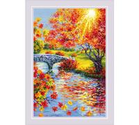 Riolis Set de punto de cruz "Sunny Autumn", patrón de conteo, 40x60cm