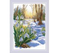 RIOLIS - Spring is Comming 2336, kits de punto de cruz de 8¼ x 11¾ pulgadas para principiantes y avanzados, kit de punto de cruz para adultos, kit de bordado de naturaleza