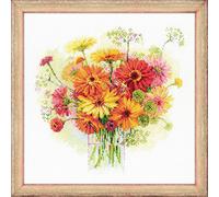 Riolis Watercolour Gerberas Counted Cross Stitch Kit-11.75"X11.75" 14 Count