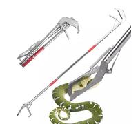 Riomhorry Pinzas de serpiente plegables de 50 pulgadas, atrapador profesional de serpientes para reptiles, gancho de serpiente de 3 secciones plegables, herramientas de manejo de postes de serpiente
