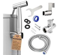 Rionox Pulverizador de bidé, chorro de presión de agua ajustable para inodoro, bidé de mano para inodoro, fácil instalación, acero inoxidable de calidad, interior duradero, diseño a prueba de fugas