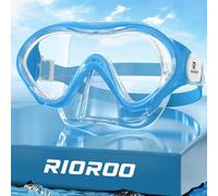 RIOROO Gafas Buceo Niño para Niños y Niñas de 4 a 12 Años, Antivaho Protección UV Antipérdida 180º Gafas Gatacion Niño con Protección para la Nariz