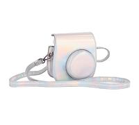 Riosin Funda para Cámara Mini 12 de Instant para Fujifilm Instax Mini 12/11, Funda de Cuero Sintético de Primera Calidad con Bolsillo y Correa de Hombro Ajustable y Extraíble (Plata Mágica)