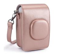 Riosin Instantánea Mini Liplay Funda para Cámara, Funda Protectora de Cuero PU para Cámara Híbrida Fujifilm Instax Mini Liplay, Correa Ajustable para el Hombro (Oro)