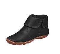 riou 2023 Botines Mujer Invierno Botas de Cuero Otoño Invierno Vintage Zapatos de Cuña Agua Tacon Ancho Moda Cómodas Cremallera Botas de Nieve Antideslizante Botines Cordones Talla Grande