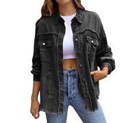 riou 2023 Chaqueta Vaquera Mujer Corta Chaqueta Deportiva Cazadora Slim Ligera Y Cómodo Suéter Cardigan Cuello Mangas Largas Chaqueta Bomber Botones Para Mujer Para Primavera O Otoño