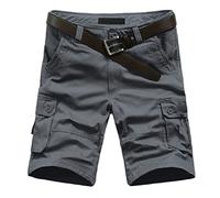 riou 2023 Pantalones Cortos Hombre Verano Casual Moda Trabajo Pantalón con Bolsillos Laterales Original Color sólido Vintage Bermuda Shorts Pantalones Deporte Jogging Fitness Chandal Multibolsillo