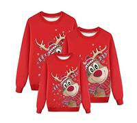 riou 2024 Sudaderas Navideñas Familiares Suéter Familia Invierno Jersey Navideño Familiar Manga Larga Pullover Mujer Hombre Niño Niña Chica Chico Christmas Jumper Blusas Cuello Redondo Tops