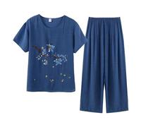 riou 2025 Conjunto Dos Piezas Mujer Lino Casual Color Sólido Tallas Grandes Conjunto Pantalon Y Blusa Suave Y Cómodo Ropa Para El Hogar Traje De Ligera Para Correr Gimnasio Yoga Trajes