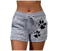 riou 2025 Pantalones Cortos Mujer Verano Cintura Alta Vintage Flowers Pantalones Casuales Chica Adolescente Suave y transpirable Color Sólido Pantalones de Yoga con Bolsillos y Cordón