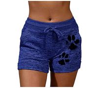 riou 2025 Pantalones Cortos Mujer Verano Cintura Alta Vintage Flowers Pantalones Casuales Chica Adolescente Suave y transpirable Color Sólido Pantalones de Yoga con Bolsillos y Cordón