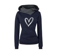 riou 2025 Sudaderas Mujer con Capucha, Amor Divertido Estampado Sudaderas Juveniles Sweatshirt Manga Larga Primavera Otoño Invierno Hoodie Chica Streetwear San Valentín Jumper Pullover