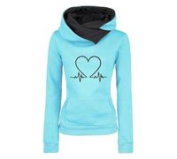 riou 2025 Sudaderas Mujer con Capucha, Amor Divertido Estampado Sudaderas Juveniles Sweatshirt Manga Larga Primavera Otoño Invierno Hoodie Chica Streetwear San Valentín Jumper Pullover