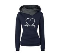 riou 2025 Sudaderas Mujer con Capucha, Amor Divertido Estampado Sudaderas Juveniles Sweatshirt Manga Larga Primavera Otoño Invierno Hoodie Chica Streetwear San Valentín Jumper Pullover