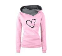 riou 2025 Sudaderas Mujer con Capucha, Amor Divertido Estampado Sudaderas Juveniles Sweatshirt Manga Larga Primavera Otoño Invierno Hoodie Chica Streetwear San Valentín Jumper Pullover