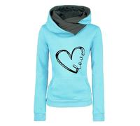 riou 2025 Sudaderas Mujer con Capucha, Amor Divertido Estampado Sudaderas Juveniles Sweatshirt Manga Larga Primavera Otoño Invierno Hoodie Chica Streetwear San Valentín Jumper Pullover