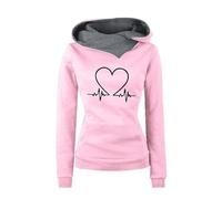riou 2025 Sudaderas Mujer con Capucha, Amor Divertido Estampado Sudaderas Juveniles Sweatshirt Manga Larga Primavera Otoño Invierno Hoodie Chica Streetwear San Valentín Jumper Pullover