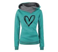 riou 2025 Sudaderas Mujer con Capucha, Amor Divertido Estampado Sudaderas Juveniles Sweatshirt Manga Larga Primavera Otoño Invierno Hoodie Chica Streetwear San Valentín Jumper Pullover