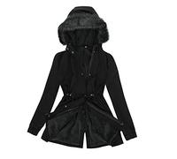 riou Abrigos Plumas Mujer Largo Invierno Chaqueta Parka Felpa Anoraks Slim Fit Camisa de Manga Larga Hoodie Cálido Outerwear al Aire Libre Slim Fit Chaquetas