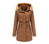 riou Abrigos Plumas Mujer Largo Invierno Chaqueta Sudaderas con capucha Turn Down Collar 2022 Outercoat Caliente Clásico Trench Casual Calentar Abrigo