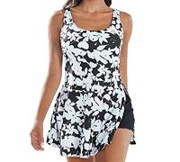 riou BañAdores Mujer 2022 Tallas Grandes Con Falda Halter Estampado Monokini Acolchado Tankini Vest + Short de Baño Ropa de Playa Adolescente Ropa de baño 2 Piezas Vacaciones
