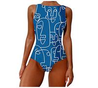 riou Bañadores Mujer Reductores Tallas Grandes V-Cuello Halter Top Bikini Push Up Monokinis Cross Back Bohemio Estampado Ropa de Baño de Playa Tallas Grandes Brasileños Modern Swimwear