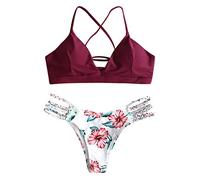 riou Bikini Conjuntos de Bikinis para Mujer Push Up Mujeres Traje de BañO Estampado Bohemio Dividido BañAdores con Relleno Tops y Braguitas Mujer 2020 brasileños vikinis