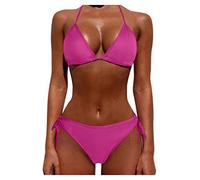 riou Bikinis Mujer 2025 Brasileña con Relleno Verano Ajustable Elegante con Relleno Trikini Deportivo Bañador De Piscina Cuello En V Push Up Bra Tops Y Braguitas Biquini Viajes Bikini Sets