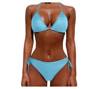 riou Bikinis Mujer 2026 Tallas Grandes Baratos Clásico Estampado Floral Halter Tirantes Bañadores Deportivos Trikini Deportivo Cuello En V Push Up Ropa De Baño Bra Playa Biquini Viajes Bikini Sets