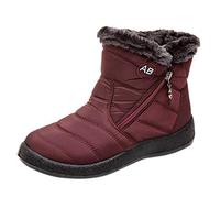 riou Botas Impermeables Mujer Invierno Forradas con Pelo Casual Calzado Romano Corto Botas Caliente Comodo Moda Zapatillas de Senderismo Zapatos Trekking