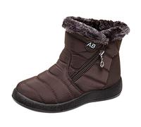 riou Botas Impermeables Mujer Invierno Forradas con Pelo Casual Calzado Romano Corto Botas Caliente Comodo Moda Zapatillas de Senderismo Zapatos Trekking