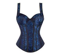 riou Bustier Corsé Top para Mujer Corset Mujer para Vestir Gótico Corpiño De Encaje Lencería Steampunk Brocado Encaje Corset Ballet Clasico Brocado para Party Navidad Halloween Carnival