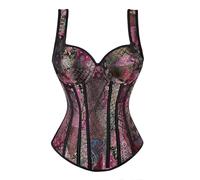 riou Bustier Corsé Top para Mujer Corset Mujer para Vestir Gótico Corpiño De Encaje Lencería Steampunk Brocado Encaje Corset Ballet Clasico Brocado para Party Navidad Halloween Carnival