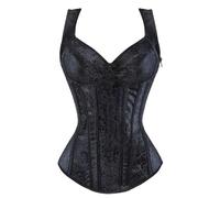 riou Bustier Corsé Top para Mujer Corset Mujer para Vestir Gótico Corpiño De Encaje Lencería Steampunk Brocado Encaje Corset Ballet Clasico Brocado para Party Navidad Halloween Carnival