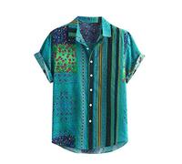 riou Camisa Hawaiana hombre Amarilla Estampado Hawai Camisa de Verano Ligeras Camisas de Ocio Elegante Clásica Ligero y Transpirable Camiseta Básica para el Tiempo Libre