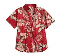 riou Camisa Hawaiana Hombre Estampada Funky Camisas Manga Corta Shirt Camisetas de Playa con Estampado Informal de Verano