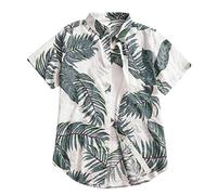 riou Camisa Hawaiana Hombre Estampada Funky Camisas Manga Corta Shirt Camisetas de Playa con Estampado Informal de Verano