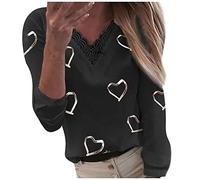 riou Camiseta Manga Larga Mujer Otoño Retro Estampado Sudaderas Blusa Largo Cuello Redondo Cómodo y Cálido Elegante Fiesta Original Pull-Over Regalos Sudadera Deportiva S-3XL