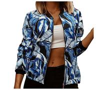 riou Cazadora Bomber Chaqueta para Mujer Moda Sweatshirt Talla Grande Suéter Cardigan Cuello Redondo Manga Larga Camiseta Mujer Chándal Negro