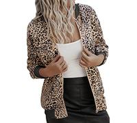 riou Chaqueta de Bombardero para Mujer Chándal Moda Suelta Abrigo de Otoño Tops Retro Cuello Redondo Manga Larga Streetwear Outwear Pullover Color Sólido