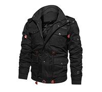 riou Chaqueta de Forro Polar Gruesa para Hombre Abrigo Manga Larga Gabardina Cálido Plumas Pullover Cálida y Cortavientos Jerséis Acolchada Jacket Gabardina Cárdigan Grueso Térmico Outwear