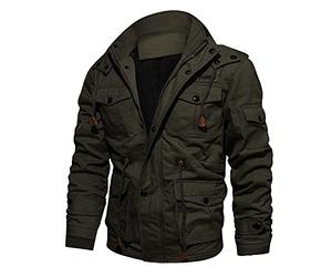 riou Chaqueta de Forro Polar Gruesa para Hombre Abrigo Manga Larga Gabardina Cálido Plumas Pullover Cálida y Cortavientos Jerséis Acolchada Jacket Gabardina Cárdigan Grueso Térmico Outwear