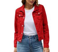 riou Chaqueta Vaquera Mujer Corta Chaqueta Deportiva Cazadora Slim Ligera Y Cómodo Chaqueta Universitaria Con Botones Chaqueta De Estudiante Y2k Slim Fit Para Viajes De Vacaciones
