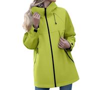 riou Chubasquero Mujer Impermeable Largo Cardigan Outerwear Chaqueta Con Capucha Al Aire Libre Moda Portable Ligera Abrigo Talla Grande Deportivos Exteriores Cazadora Poncho Impermeable